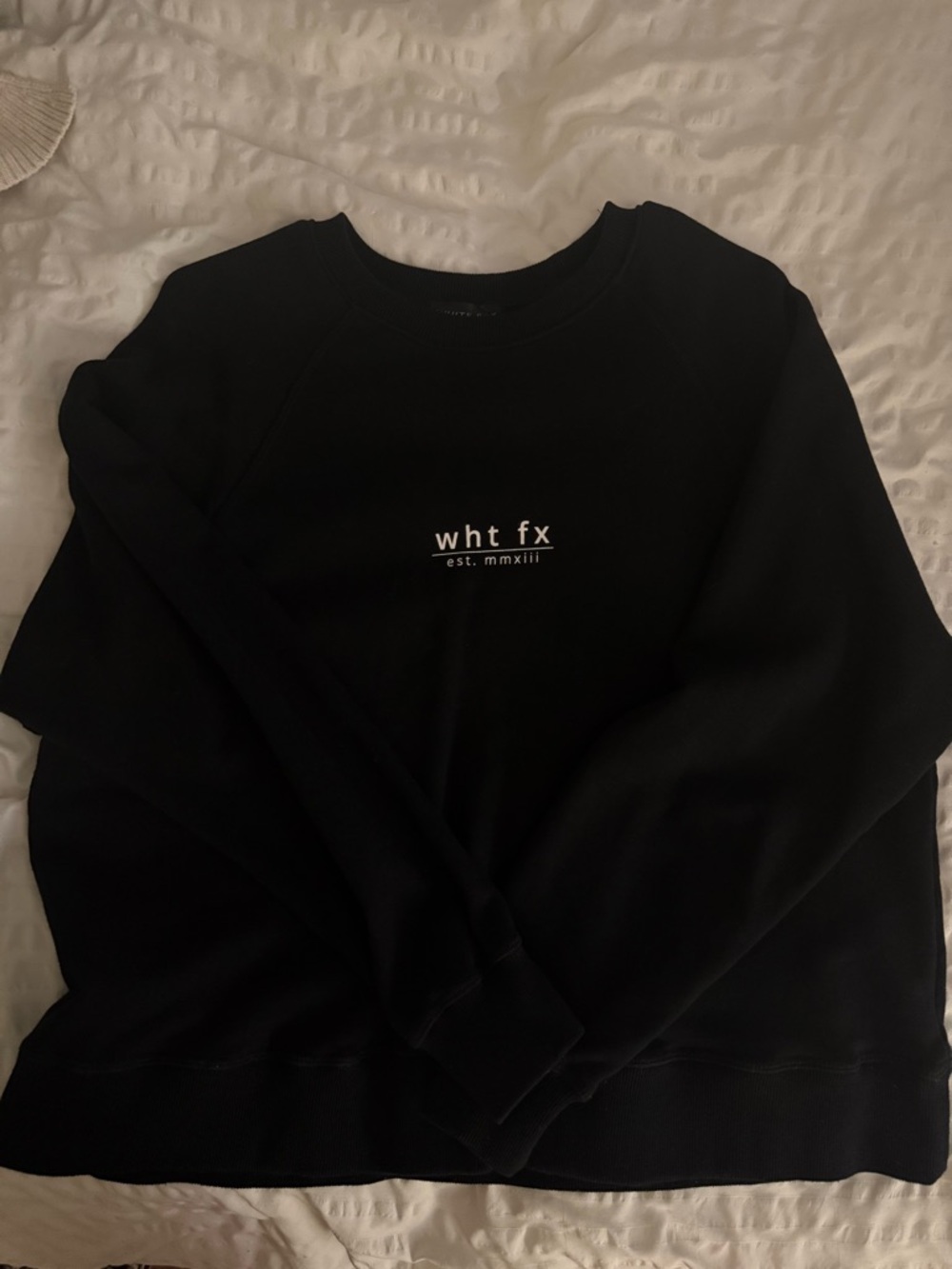 White Fox Black Crewneck Sweatshirt